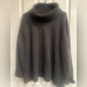 Cozy Dark Cocoa Brown Athleta Turtleneck Sweater, XL